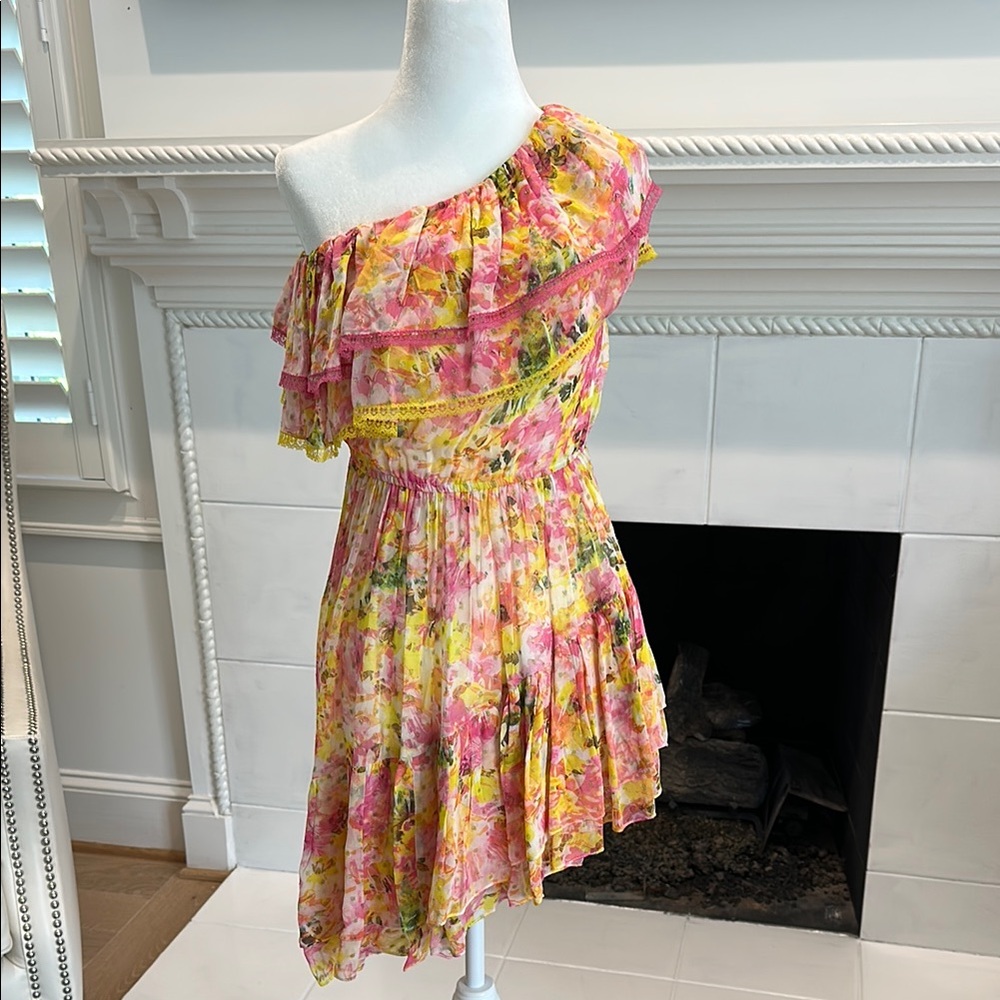 Rococo Sand Floral One-Shoulder Dress - size XS